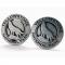 Old School Yellowstone Park Tokens Silver Wolf Cuff Link  1.JPG